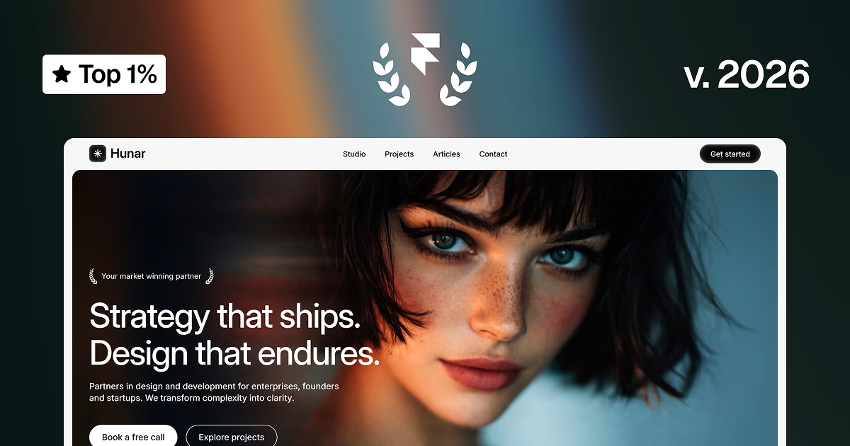 Hunar: Premium Agency & Studio Portfolio Framer Template